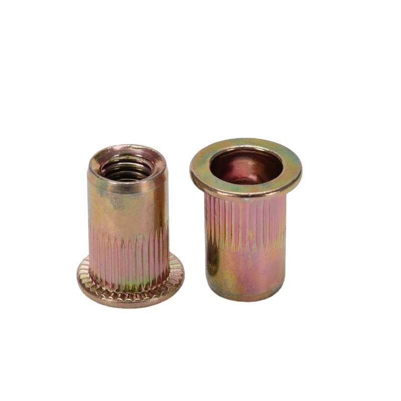 Customized Metric Closed End Revit Nut/Rivet Insert M6 Stainless Flat Head Carbon Steel Blind Rivet Nut ZINC PLATED Finish