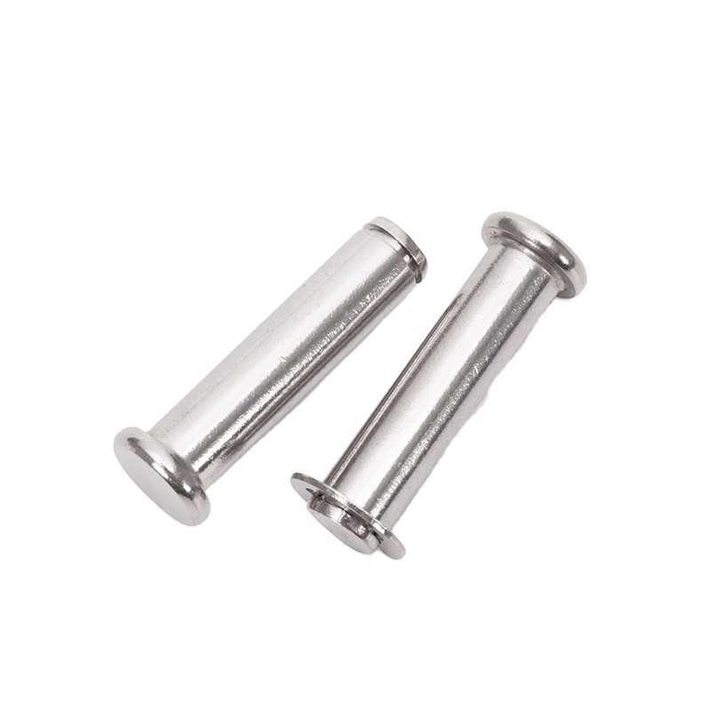 DIN1444 Standard Clevis Pins Non-Thread Round Flat Head Safety Lock Pin with R Clip Hole in Custom Stainless Steel
