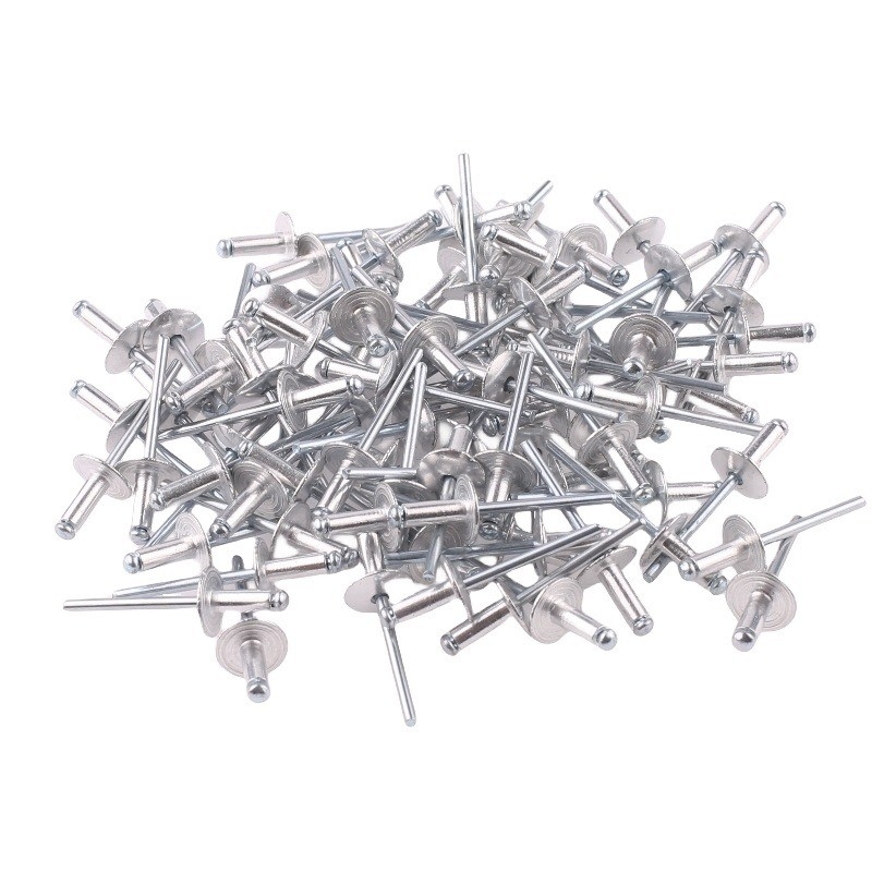 Aluminium Steel Blind Rivet Dome Head Open End Type Color Paint Industry Standard with Large Flange and Groove Design