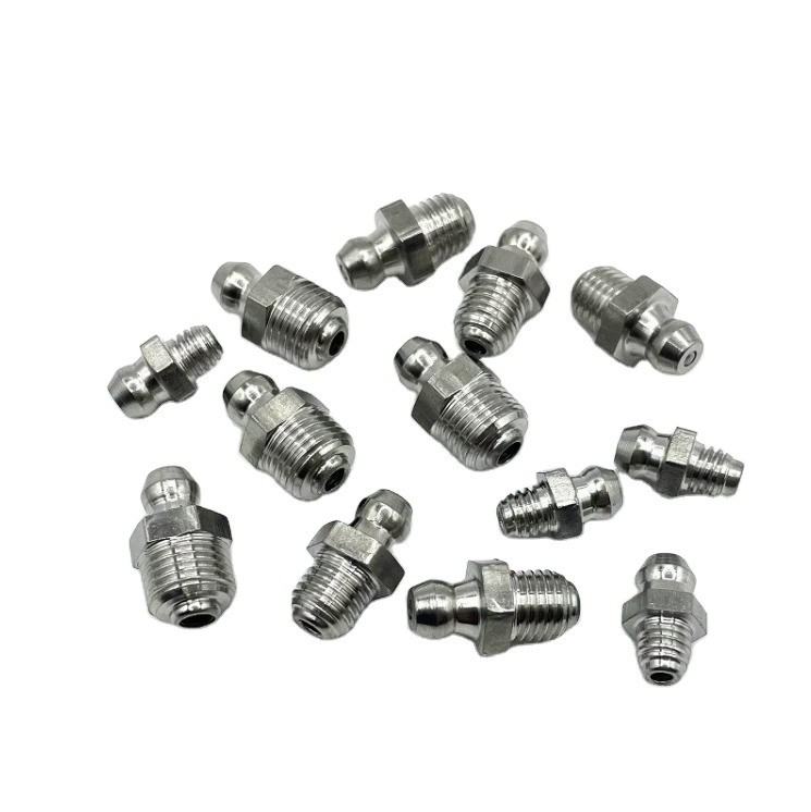 Customized Size White Zinc Plated Grease Nipple Fitting Straight Type for Pipe Lines Connect Connection