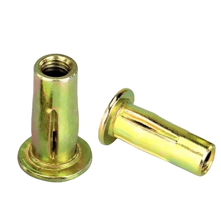 Healthcare Metric Stainless Steel Galvanized Zinc Steel Pre Bulbed Threaded Inserts Slotted Body Inserts Cross Nut Plus Nut Lantern Rivet Nut