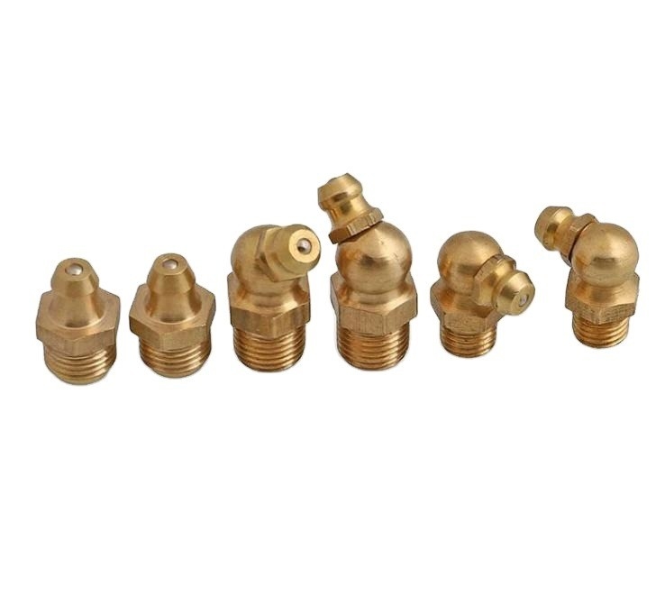 Customized Size All Thread Nipple 6mm 8mm 10mm 12mm 45 90 Degree Grease Fitting for Cars Reducing Hexagon Head Code