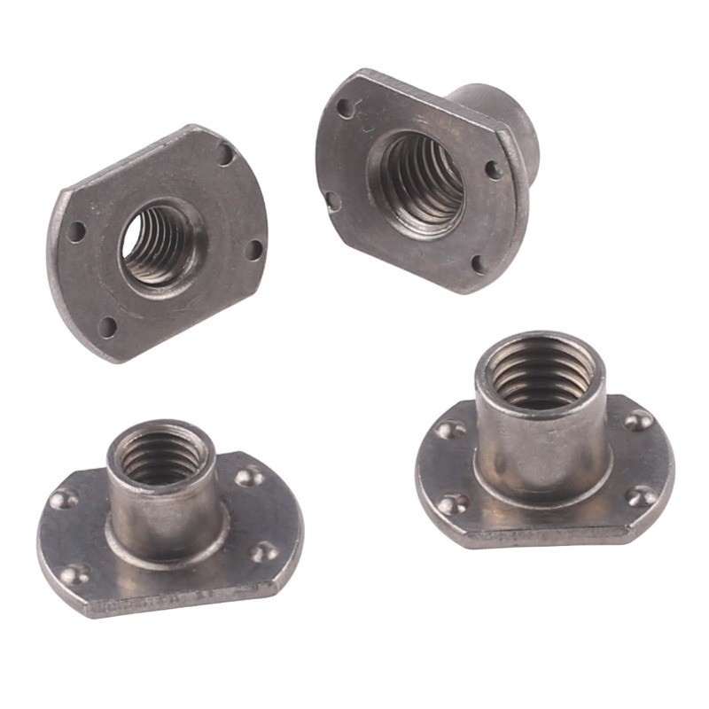 M6 M8 M10 Stainless Steel Furniture Connector Flat Round Base Threaded Barrel T Weld Nut for Oil Gas Systems Applications