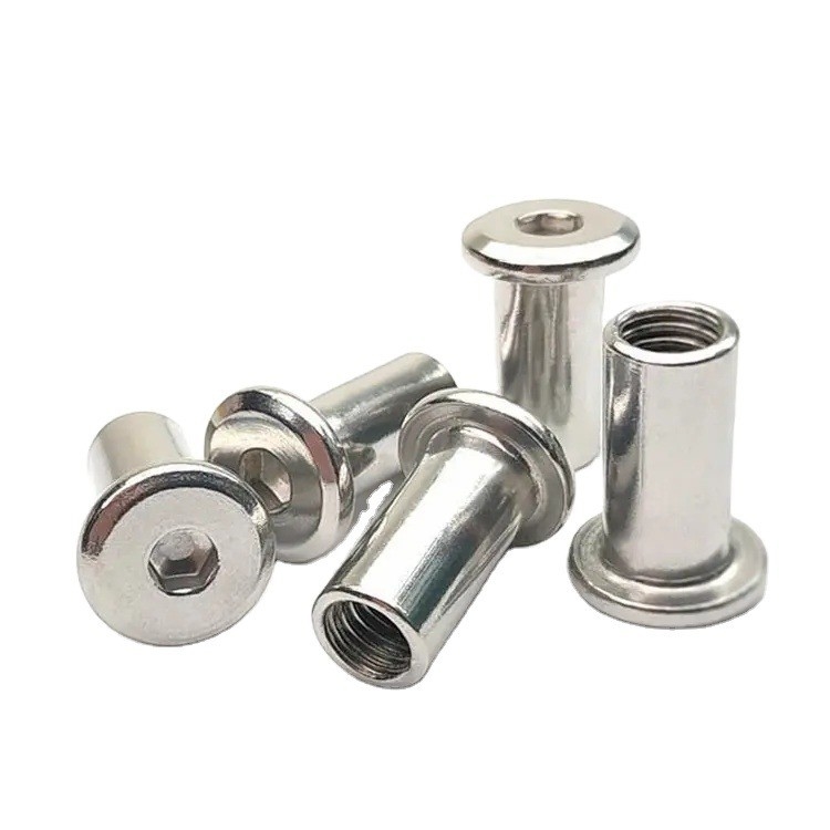 Metric Flat Head Hex Socket Sleeve Barrel Nut for High Precision Stainless Steel M6 Metric Measurement System in ISO Standard