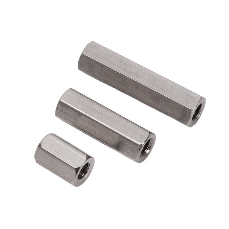 Mining Stainless Steel 201/304/316 Hexagon Threaded Connecting M4 M5 M6 M16 Long Hex Coupling Nuts DIN6334 3/8&quot;-16 x 1-1/8