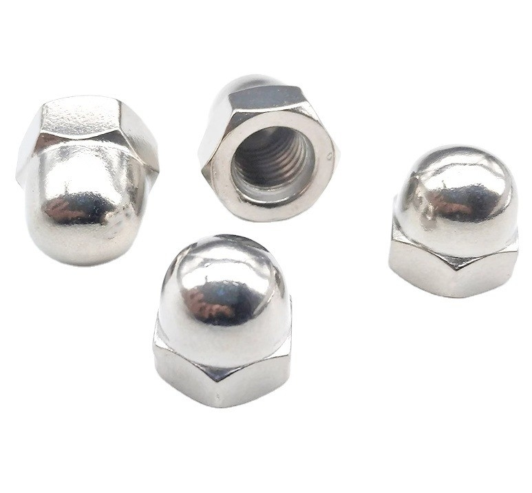 GB Standard Plain Finish Stainless Steel 201/304/316 Hex M5 Connecting Domed Head Cap Nut for Industrial Applications