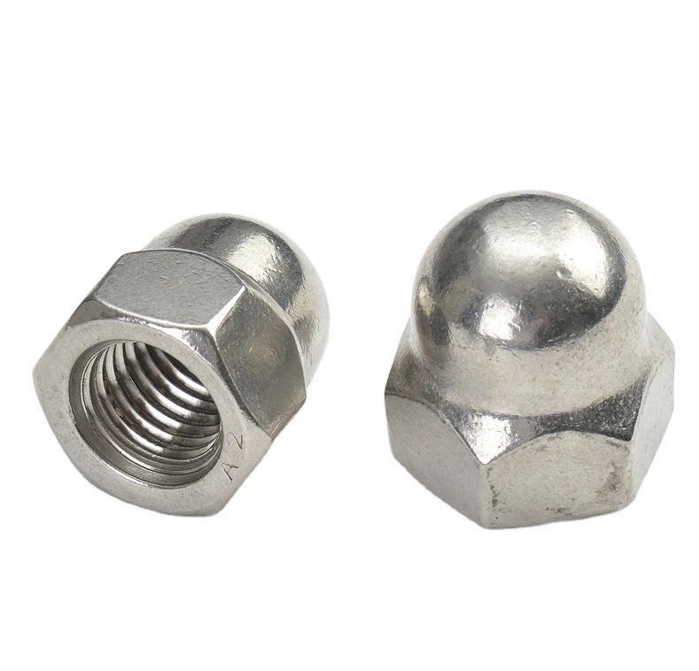 Water Treatment DIN Standard Yellow Coating Brass Finish Zinc Flake Coated Hex Cap Nut Acorn Nut with Hexagon Dome Cap