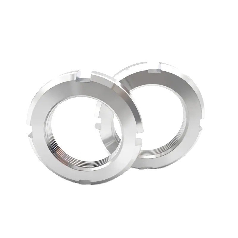 Stainless Steel Shaft Lock Nut Round Type Slotted Nuts with Galvanized Finish and Imperial Measurement System 8mm Bolts