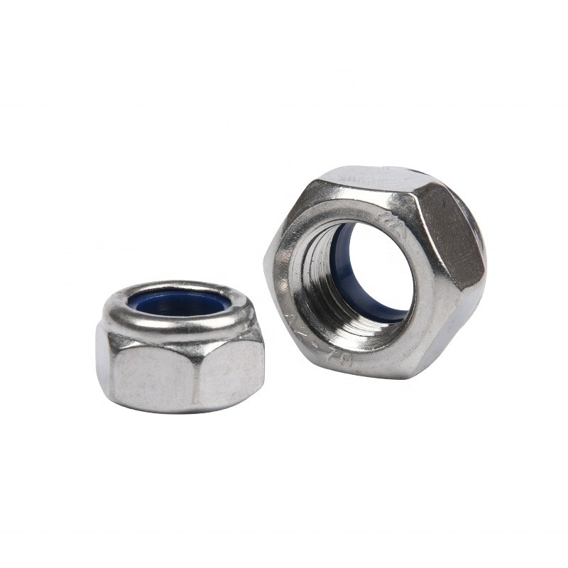 ISO Standard Galvanized Finish Grade 4 Grade8 Grade10 Stainless Steel 304 A2-70 Hex Nylon Lock Nuts for General Industry