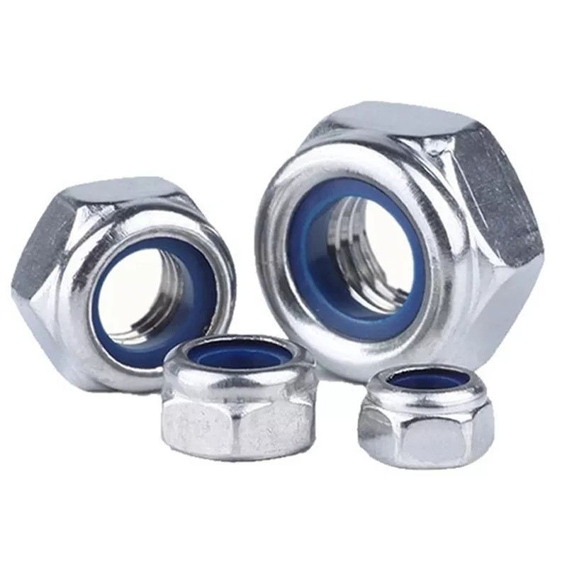 Galvanized Nylon Insert Hex Self Lock Nut DIN985 DIN982 4.8 8.8 10.9 12.9 Blue White Waxed for Retail Industry Zinc Plated