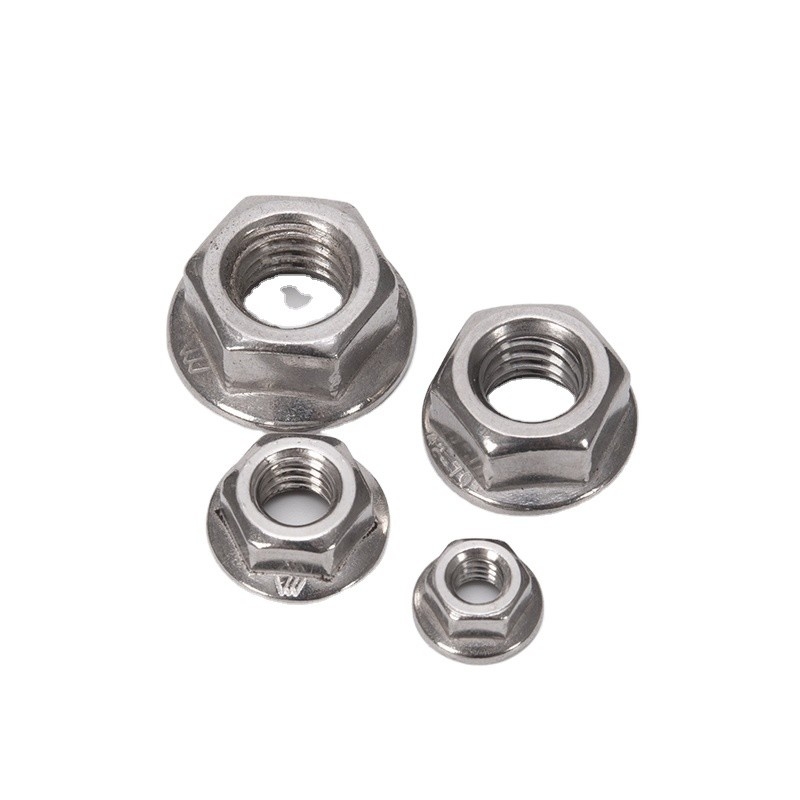 ZINC PLATED 304 Stainless Steel Hexagon Flange Nut M3 M4 M5 M6 M8 M10 M12 M16 M20 Pinking Slip Locking Lock Nuts in and DIN Standard