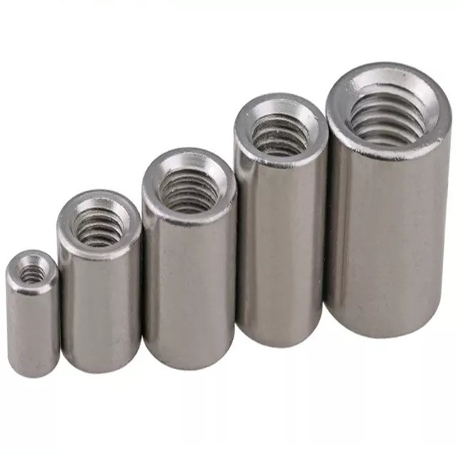 Water Treatment 304 Stainless Steel Nuts Round Coupling Connector Nut for Metric Measurement System and DIN Standard Threaded Coupling