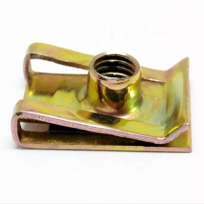 Item OEM Precision Nut Silvery Stainless Steel Spring U-Nut Clip Nut with Spot Design and Cadmium Plated Finish