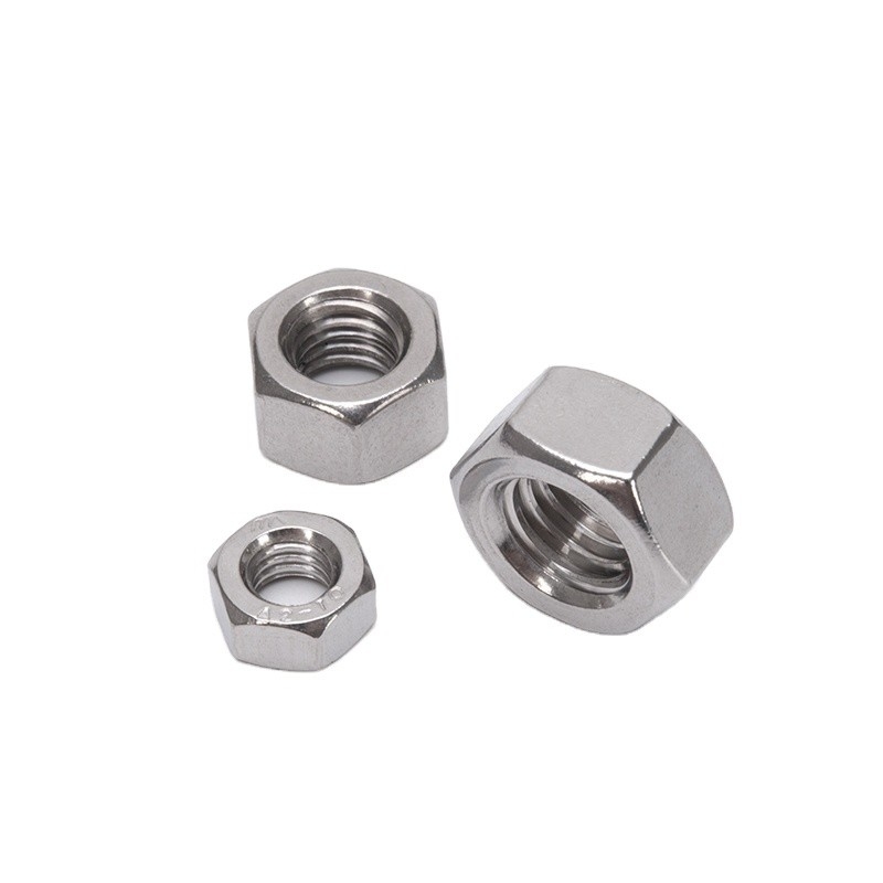 Industrial Black Oxide Finish Hex Head Nuts for M1.6 M2 M2.5 M3 M4 M5 M6 M8 M10 M12 M14 M16 M20 SUS 304 316 Stainless Steel